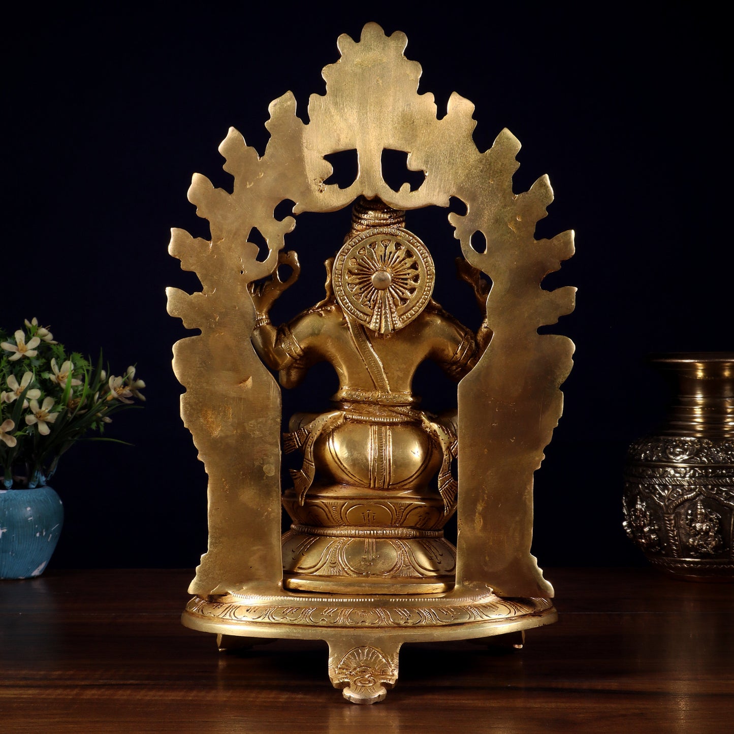 Pure Brass Lord Ganesha Idol with Prabhavali | 12 Inch
