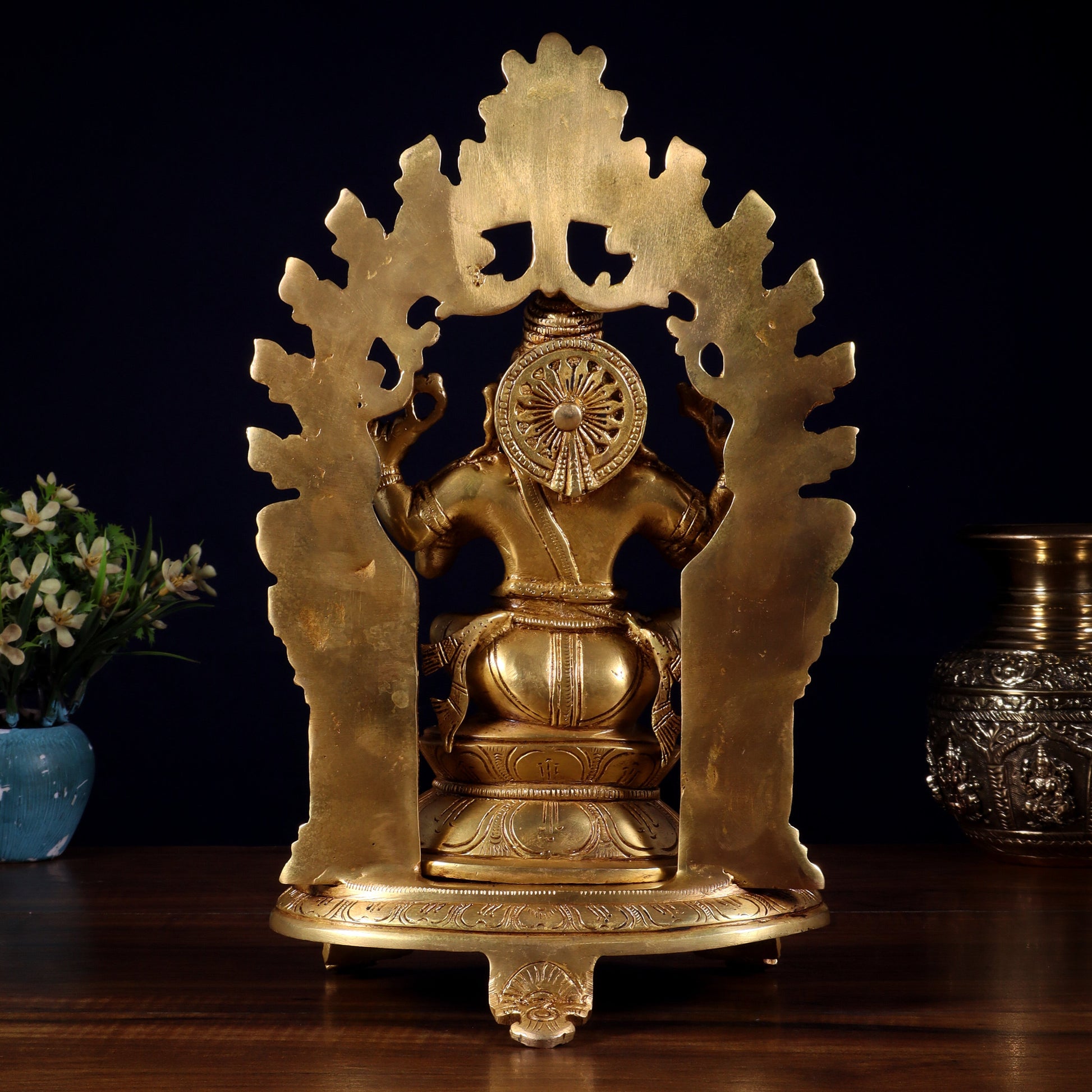 Pure Brass Lord Ganesha Idol with Prabhavali | 12 Inch
