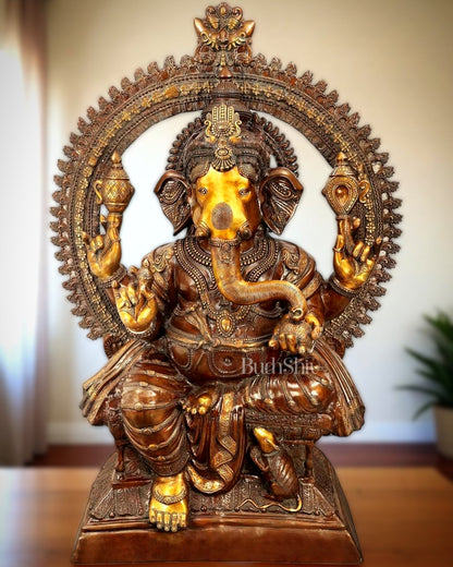 Monumental Pure Brass Lord Ganesha Statue – 230 kg | 6 Feet Tall