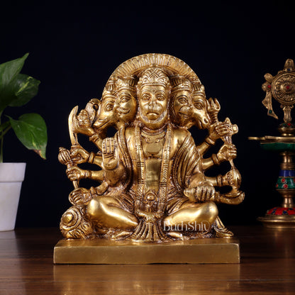 Pure Brass Panchmukhi Hanuman Statue 7.5 Inch