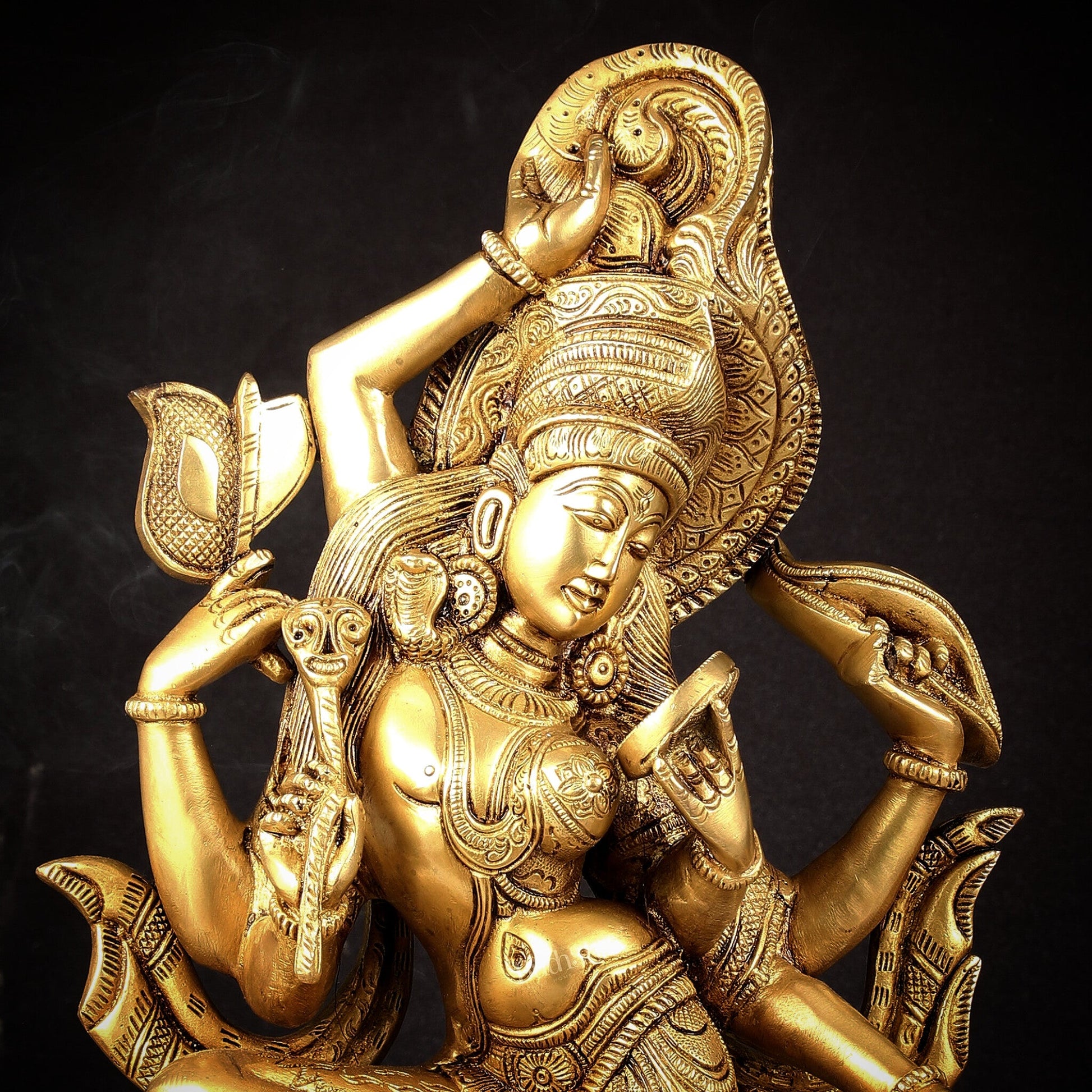 Pure Brass Dancing Ardhanarishwara Statue | Shiv Shakti as One | 16.5"