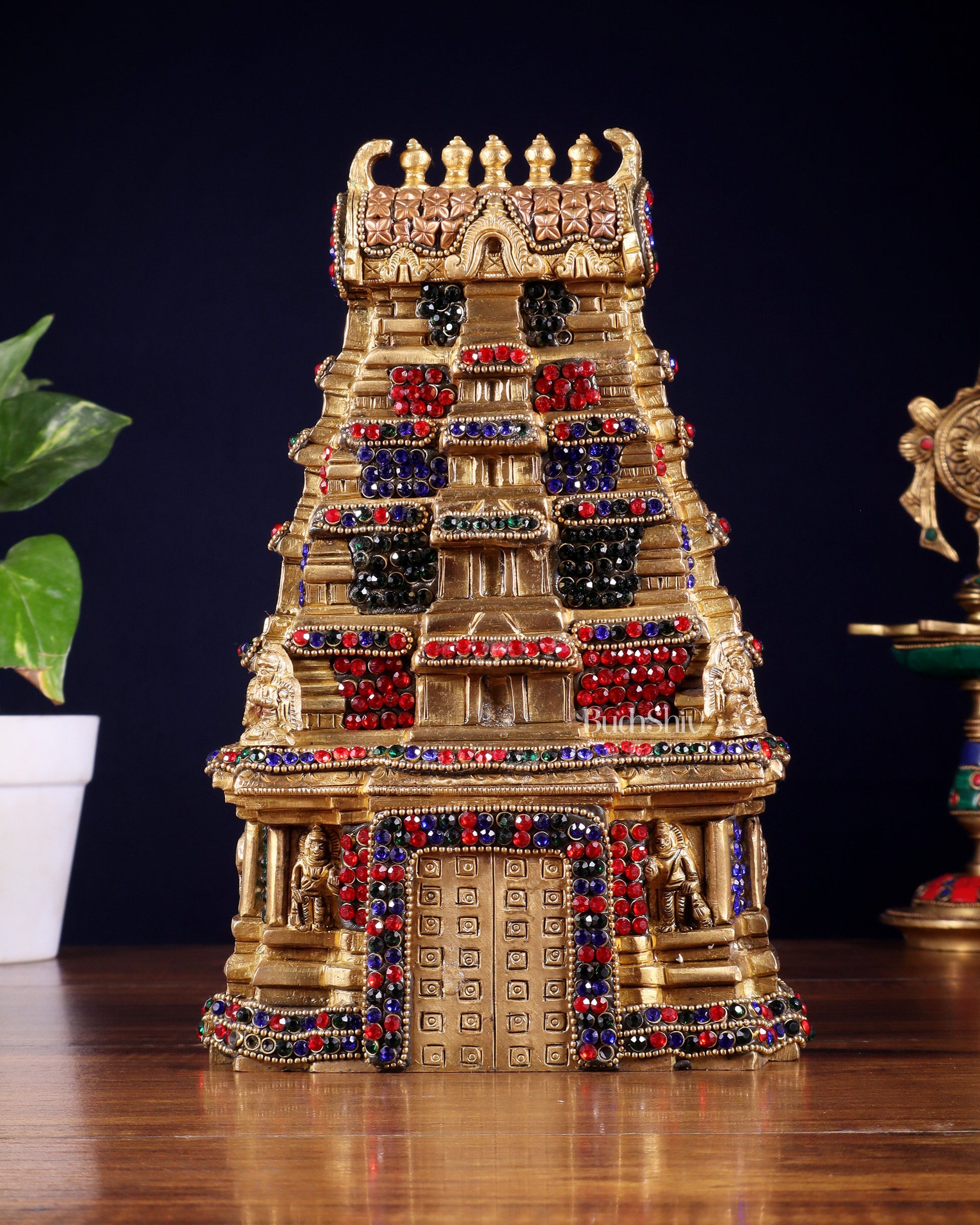 Pure Brass Meenakshi Temple Replica – 9.5 Inch
