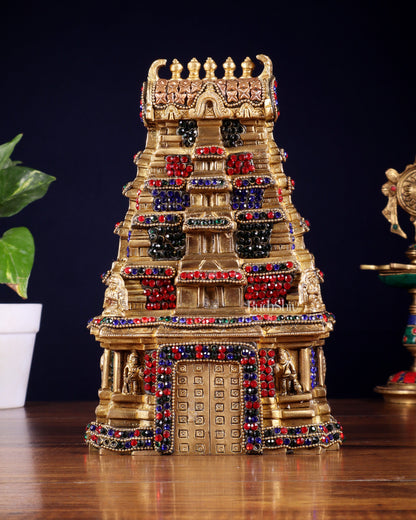 Pure Brass Meenakshi Temple Replica – 9.5 Inch