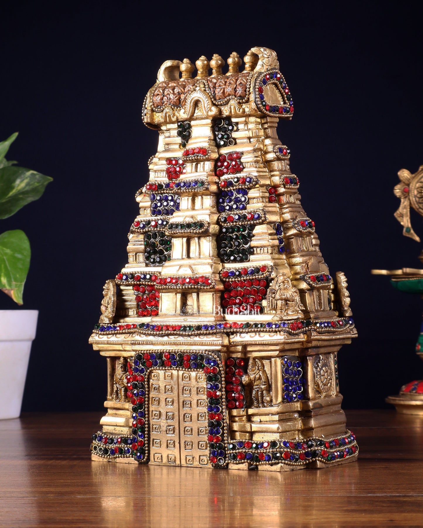 Pure Brass Meenakshi Temple Replica – 9.5 Inch