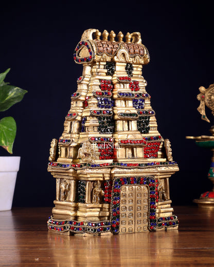 Pure Brass Meenakshi Temple Replica – 9.5 Inch