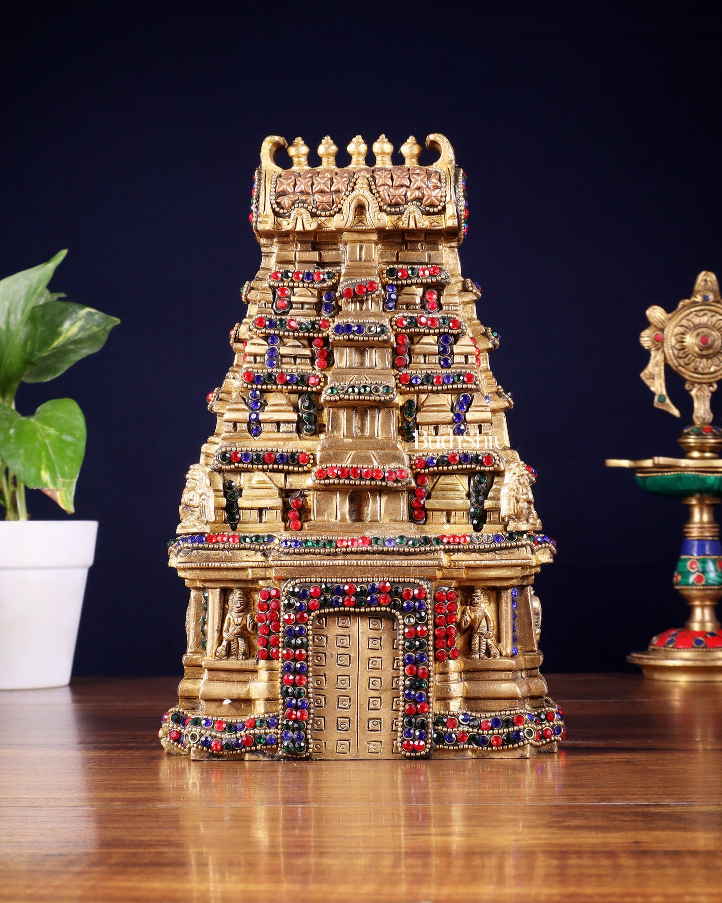 Pure Brass Meenakshi Temple Replica – 9.5 Inch