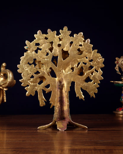 Pure Brass Handcrafted Kalpavriksha Tree – Table Decor 11"