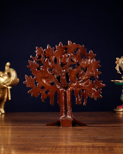 Pure Brass Handcrafted Kalpavriksha Tree - Table Standing 9" vintage tone