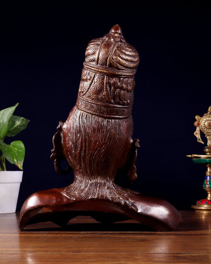 Brass Parvati face Bust table accent 12" Dual tone