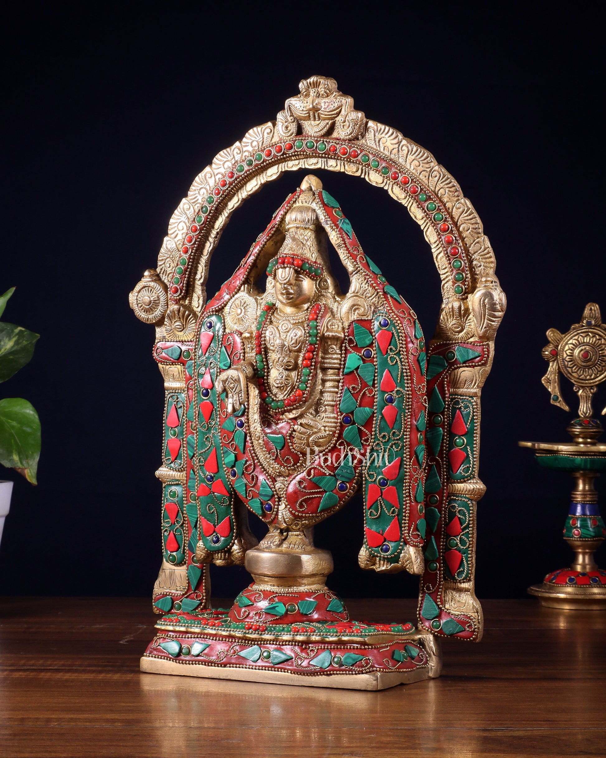 Superfine Brass Tirupati Balaji Lord Venkateshwara Swamy Idol - 13"