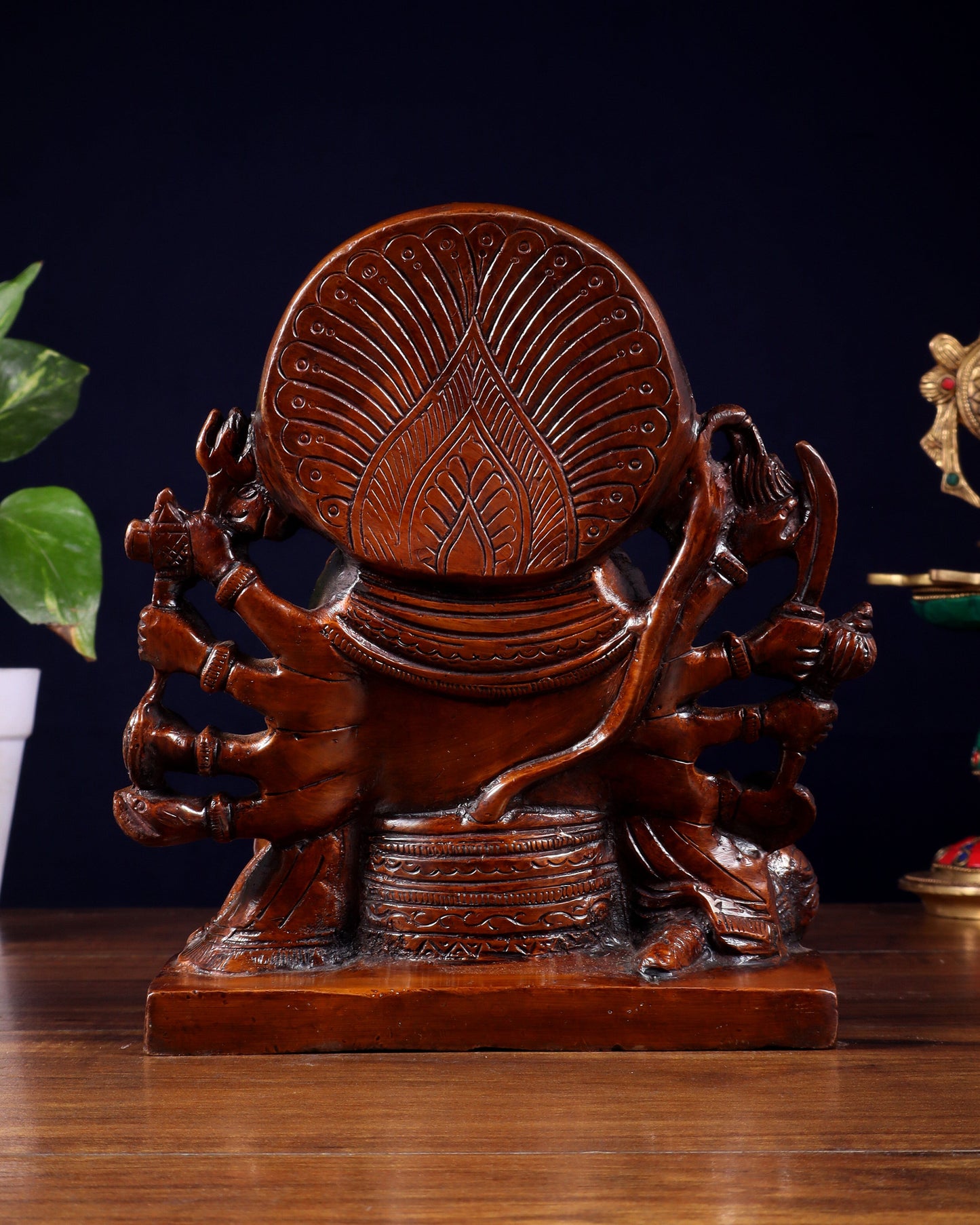 Pure Brass Panchmukhi Hanuman Statue – Copper Finish 7.5 Inch