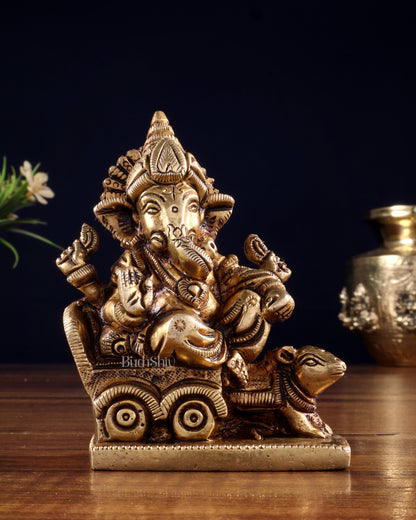 Brass superfine Small Ganesha Idol | Height 3.5 inch