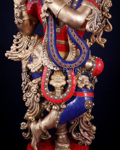 Brass Superfine Krishna Statue | Height 36 Inch/3 feet