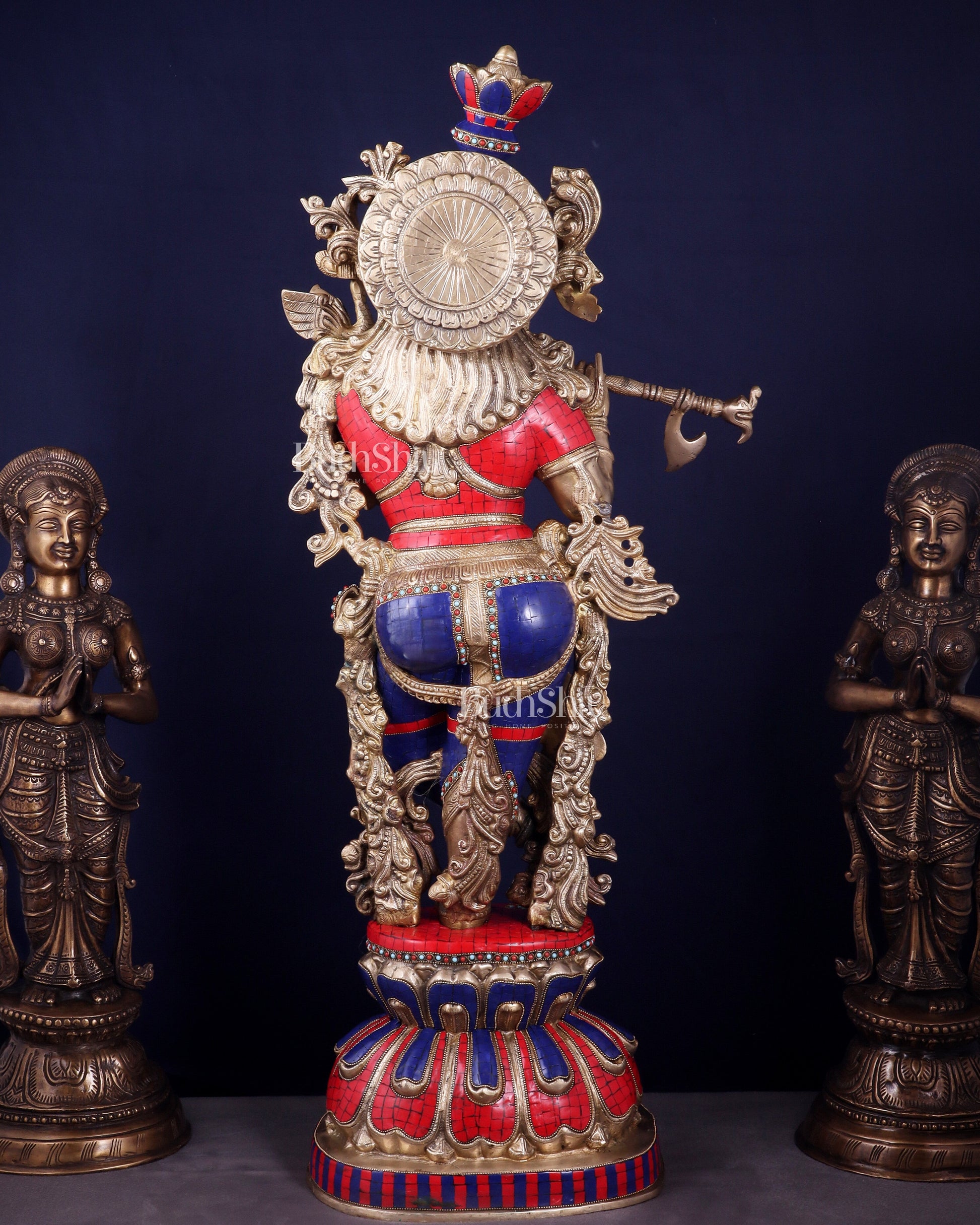 Brass Superfine Krishna Statue | Height 36 Inch/3 feet