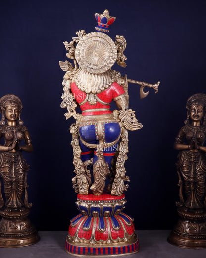 Brass Superfine Krishna Statue | Height 36 Inch/3 feet