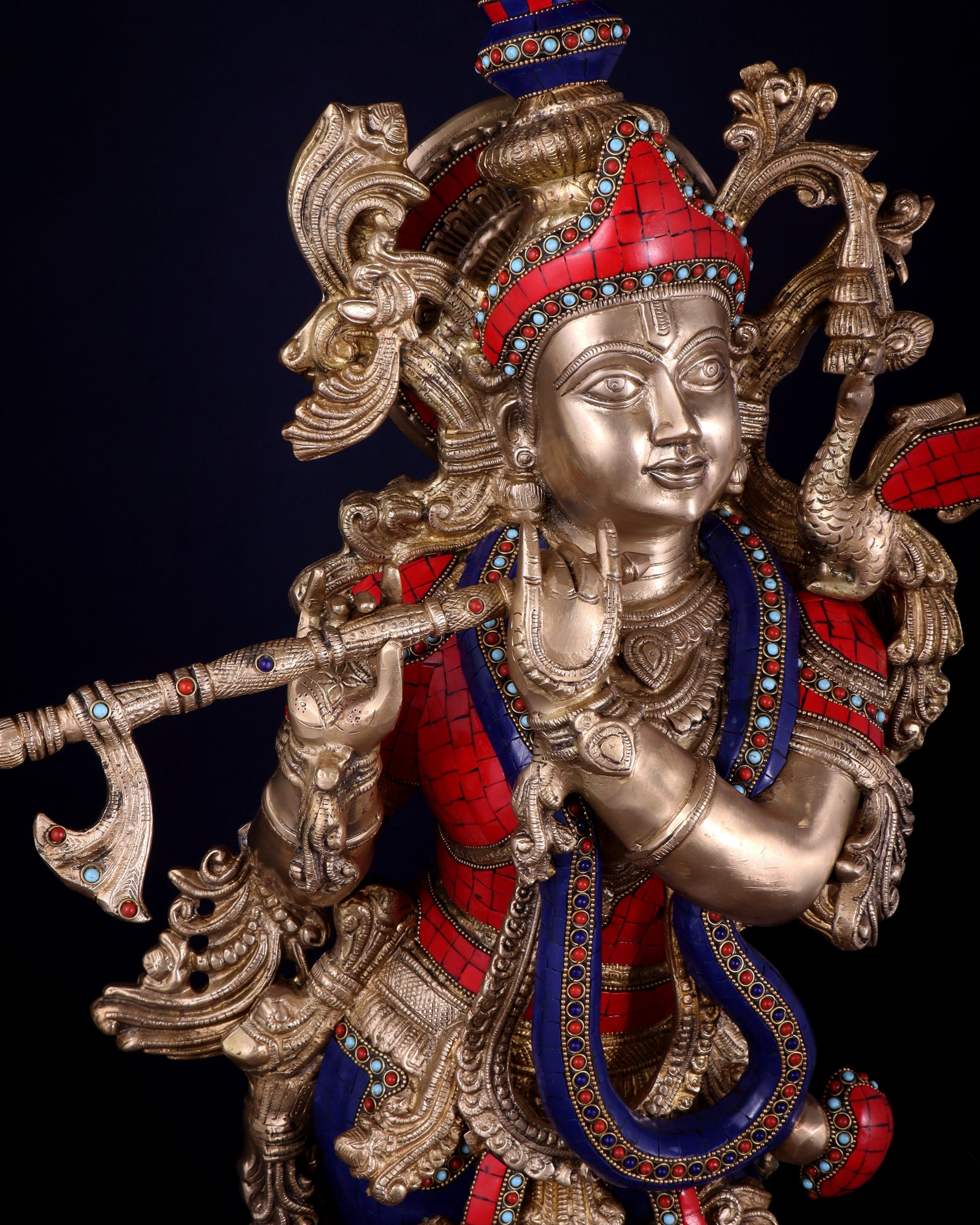 Brass Superfine Krishna Statue | Height 36 Inch/3 feet
