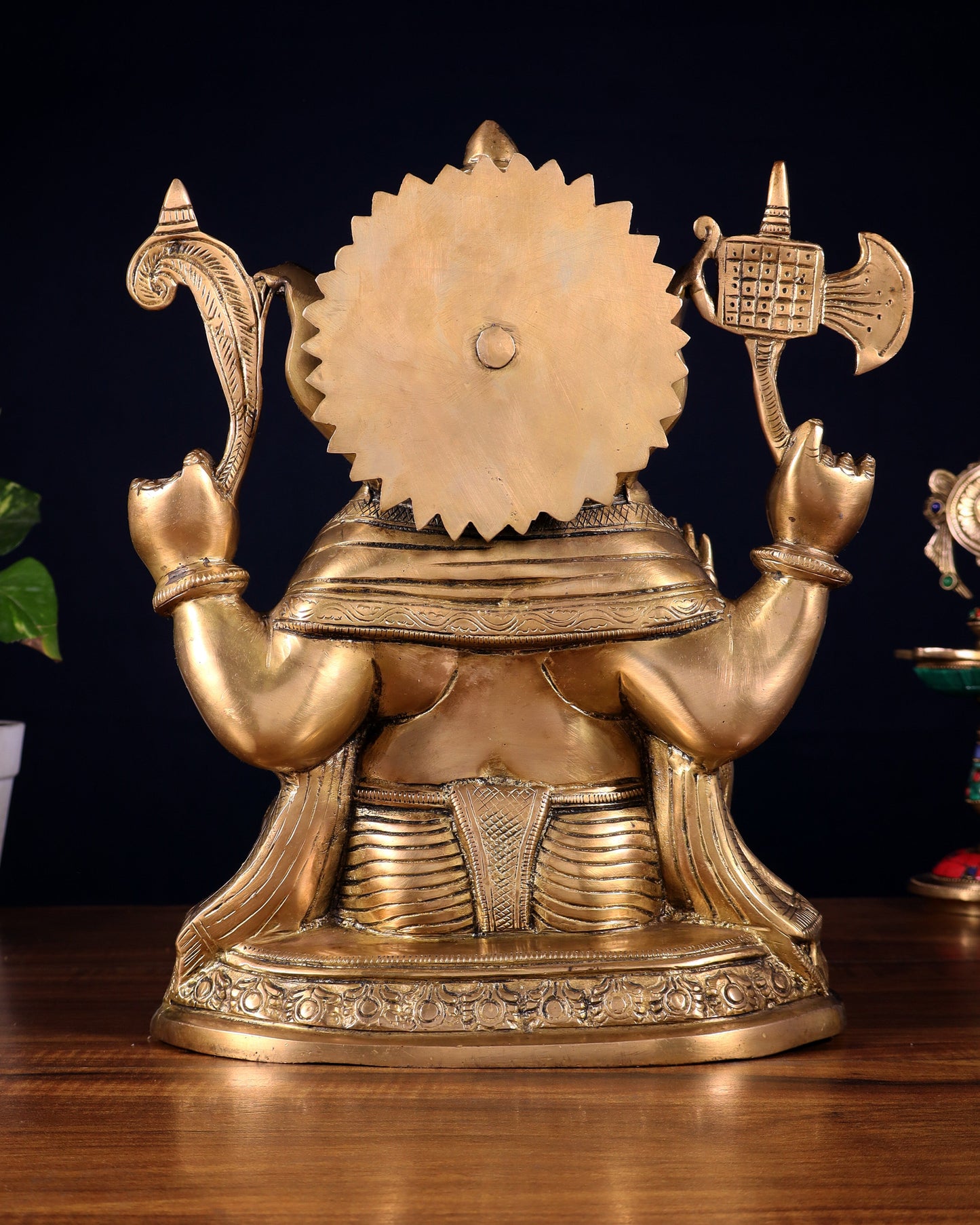 Brass Ganesha Statue - 12" matte finish
