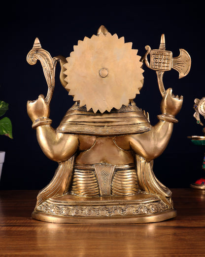 Brass Ganesha Statue - 12" matte finish