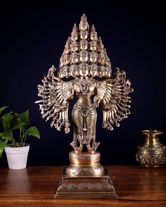 Pure Brass Maha Sadashiva (25‑Faced Lord Shiva) Statue – 21.5″