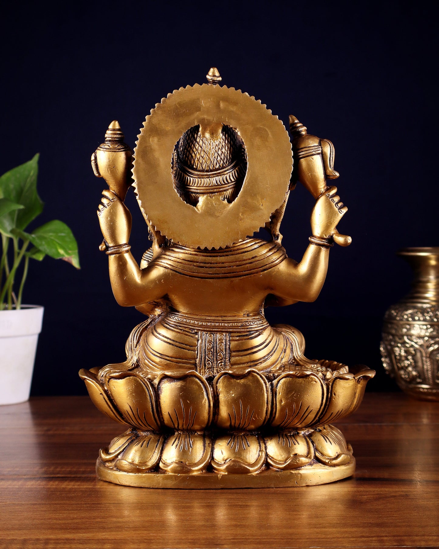 Pure Brass uchishta Shakti Ganesha Idol – 10.5" Handcrafted