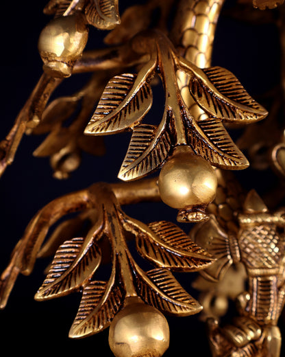 Large Brass Lord Ganesha under Tree statue - 24 inches