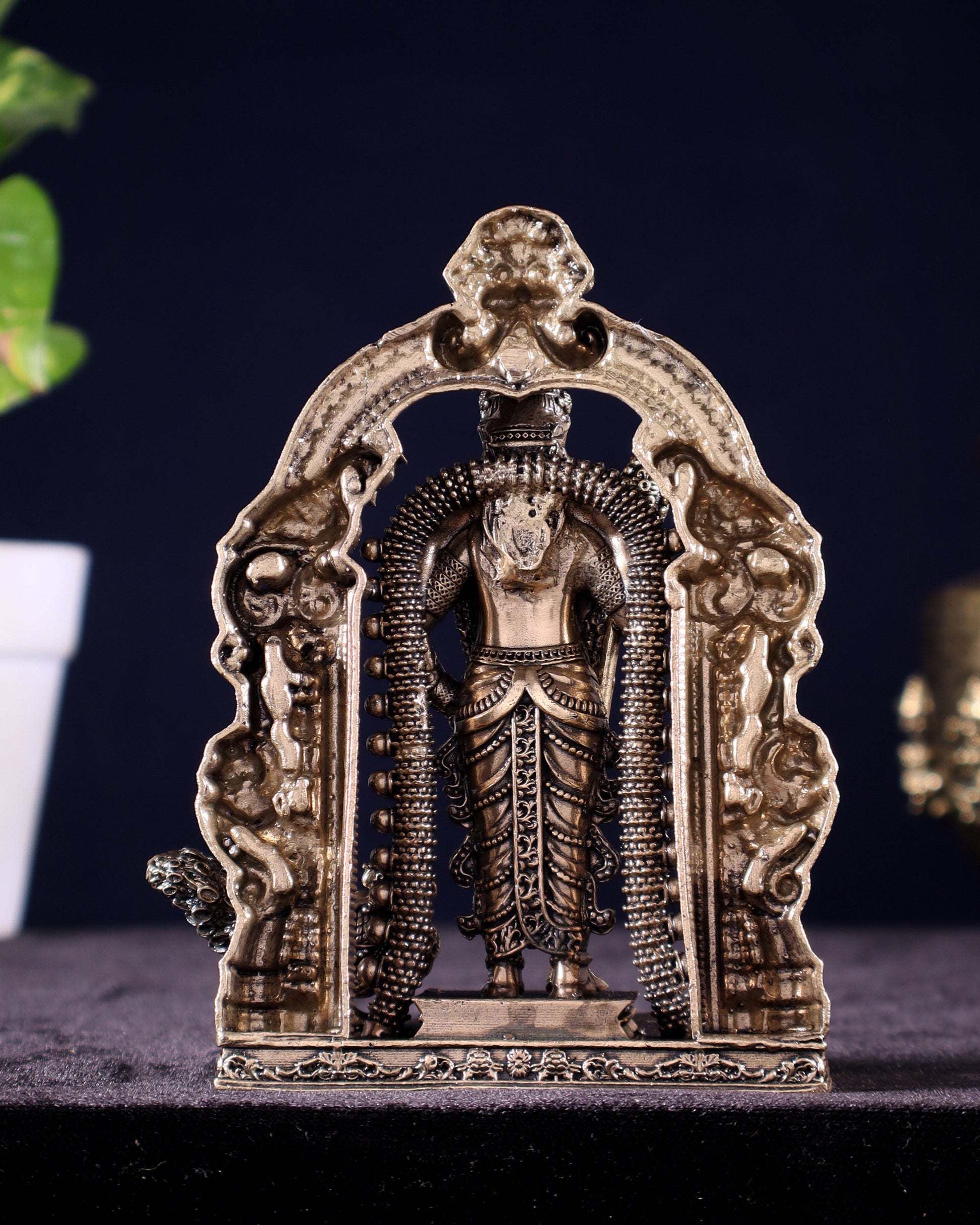 Superfine Brass Lord Murugan Idol – Intricately Crafted, 5"