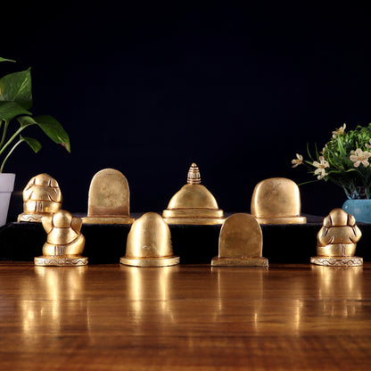 Pure Brass Ashtavinayaka Lord Ganesha eight Forms Idol Set – 2.5 Inch,