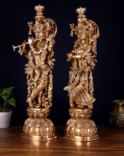 Brass Radha Krishna Idol 25 inch