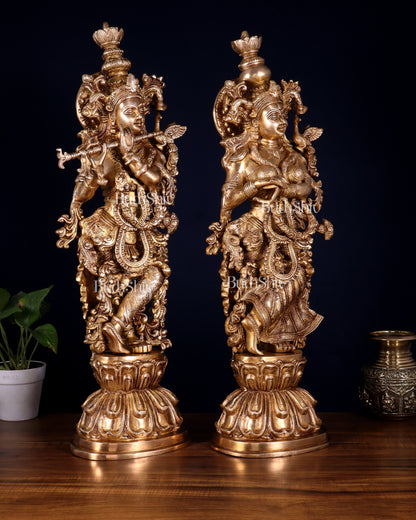 Brass Radha Krishna Idol 25 inch