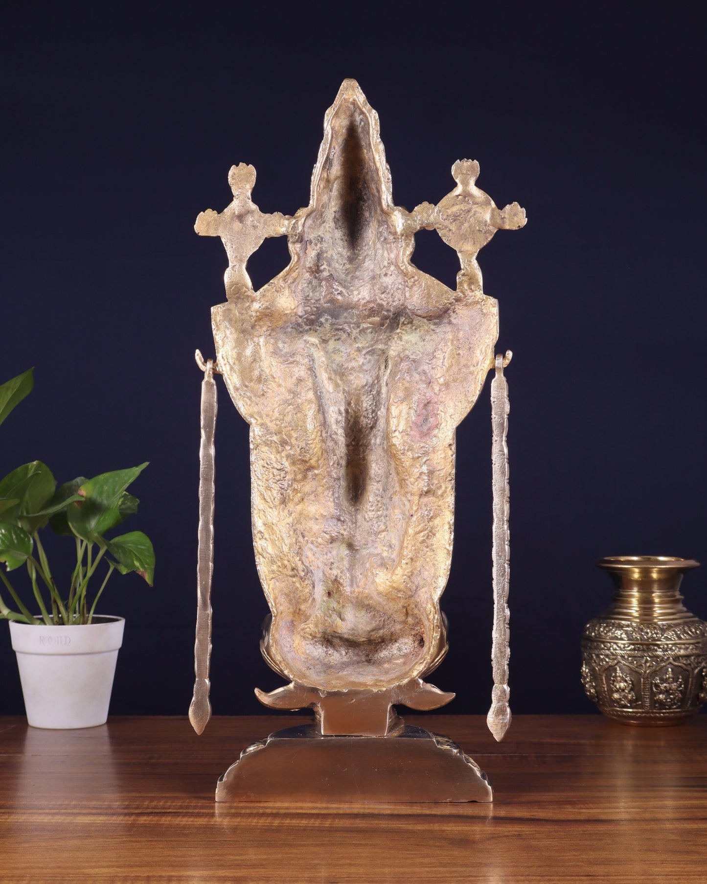 Superfine Brass Tirupati Balaji Idol with goddess Lakshmi | Height 20 inch glossy tone