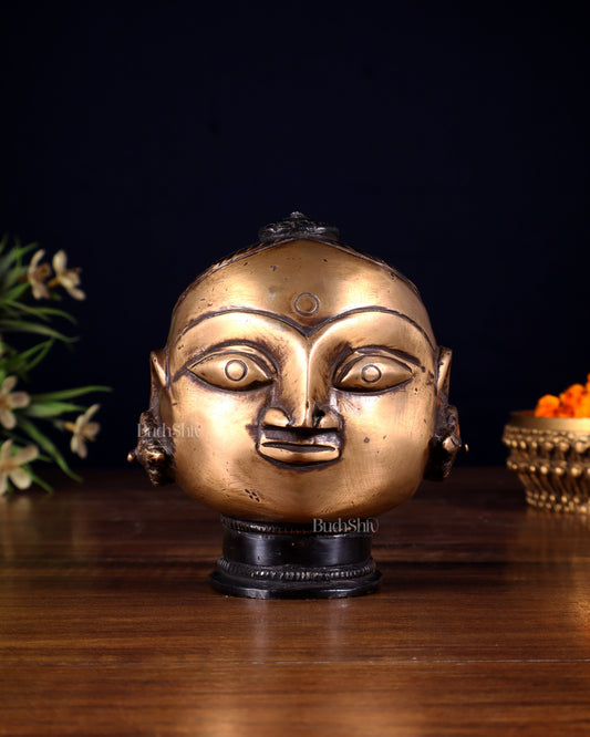Pure Brass Gauri Face – Vintage Finish, 4.5"