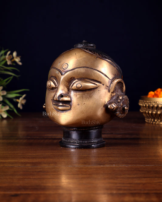 Pure Brass Gauri Face – Vintage Finish, 4.5"