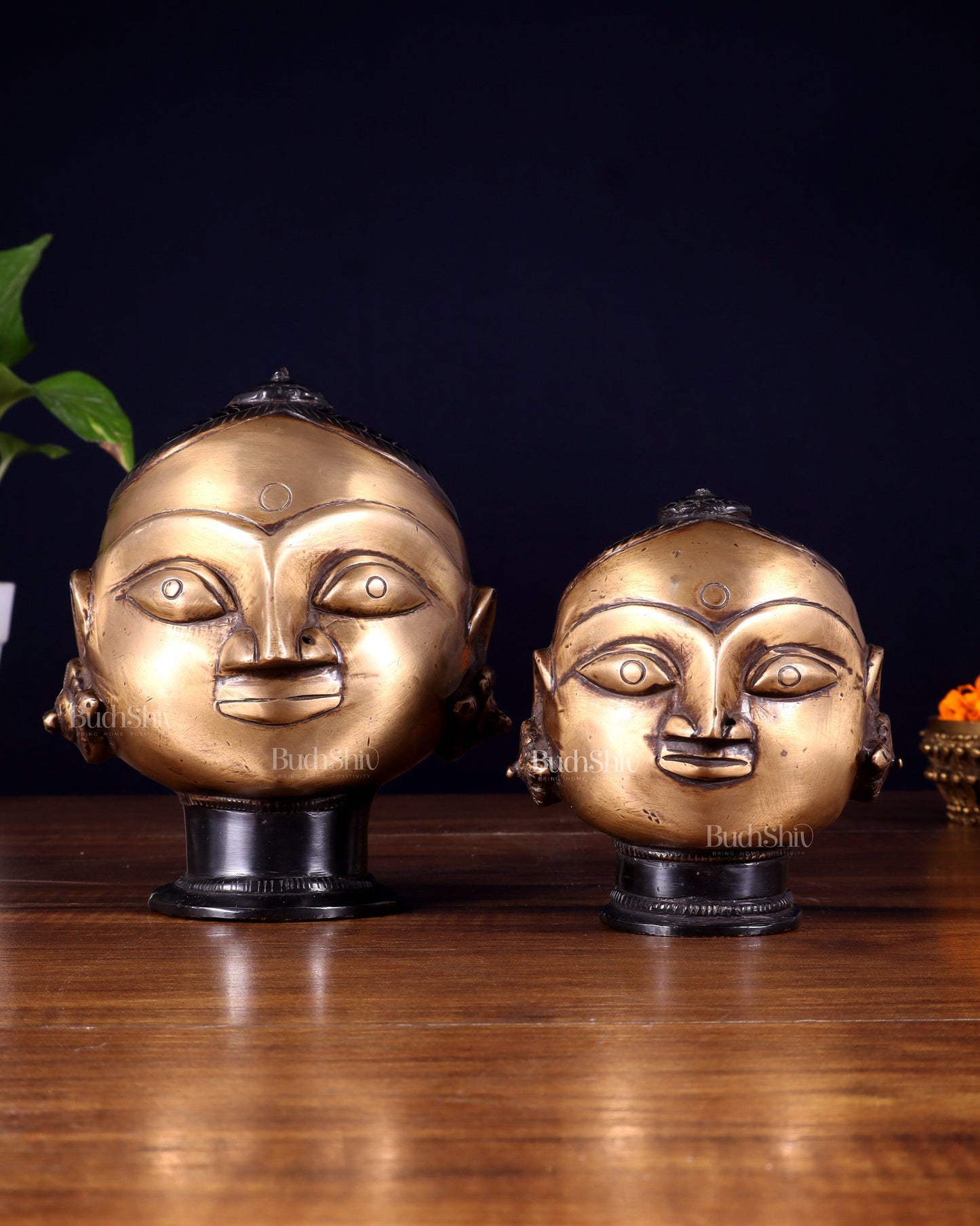 Pure Brass Gauri Face Pair – Vintage Finish