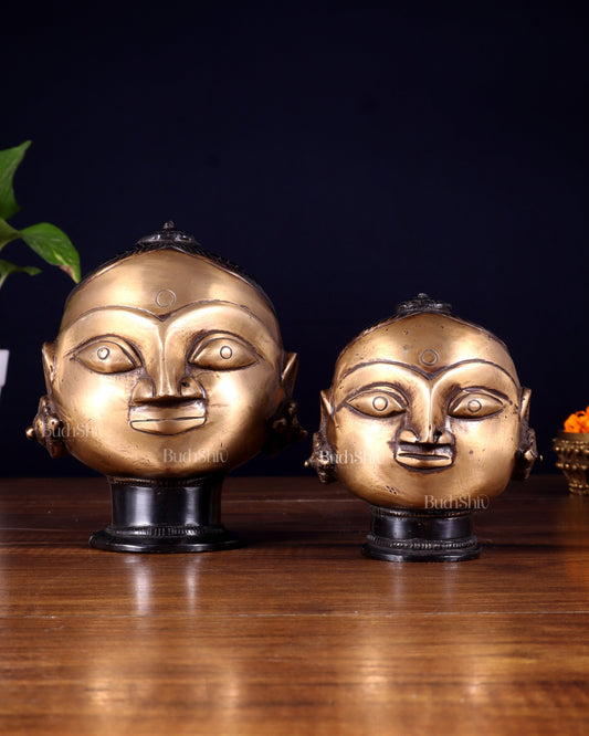 Pure Brass Gauri Face Pair – Vintage Finish