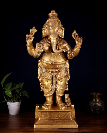 Brass Standing Ganesha Darshana Murthy – 27 Inch