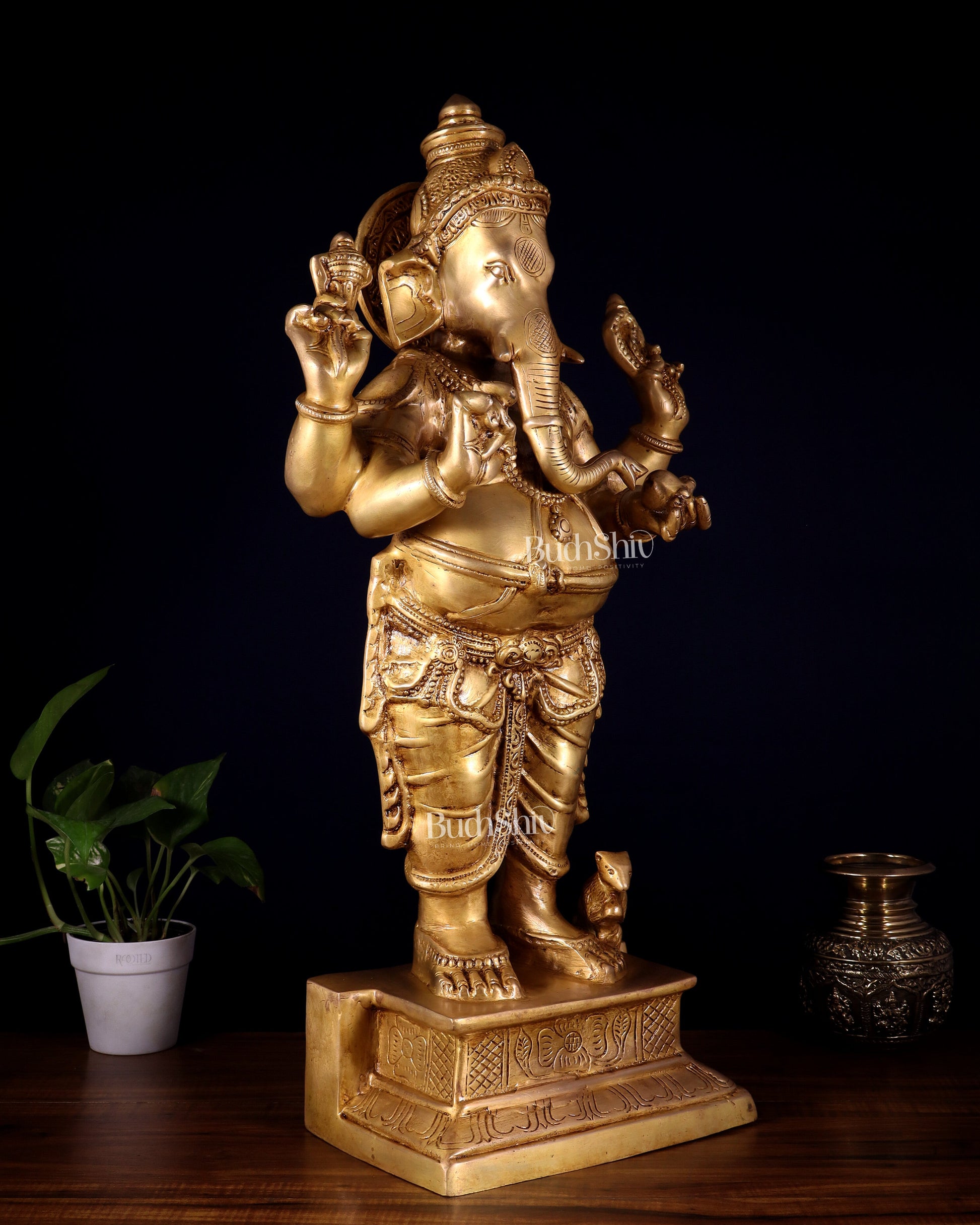 Brass Standing Ganesha Darshana Murthy – 27 Inch