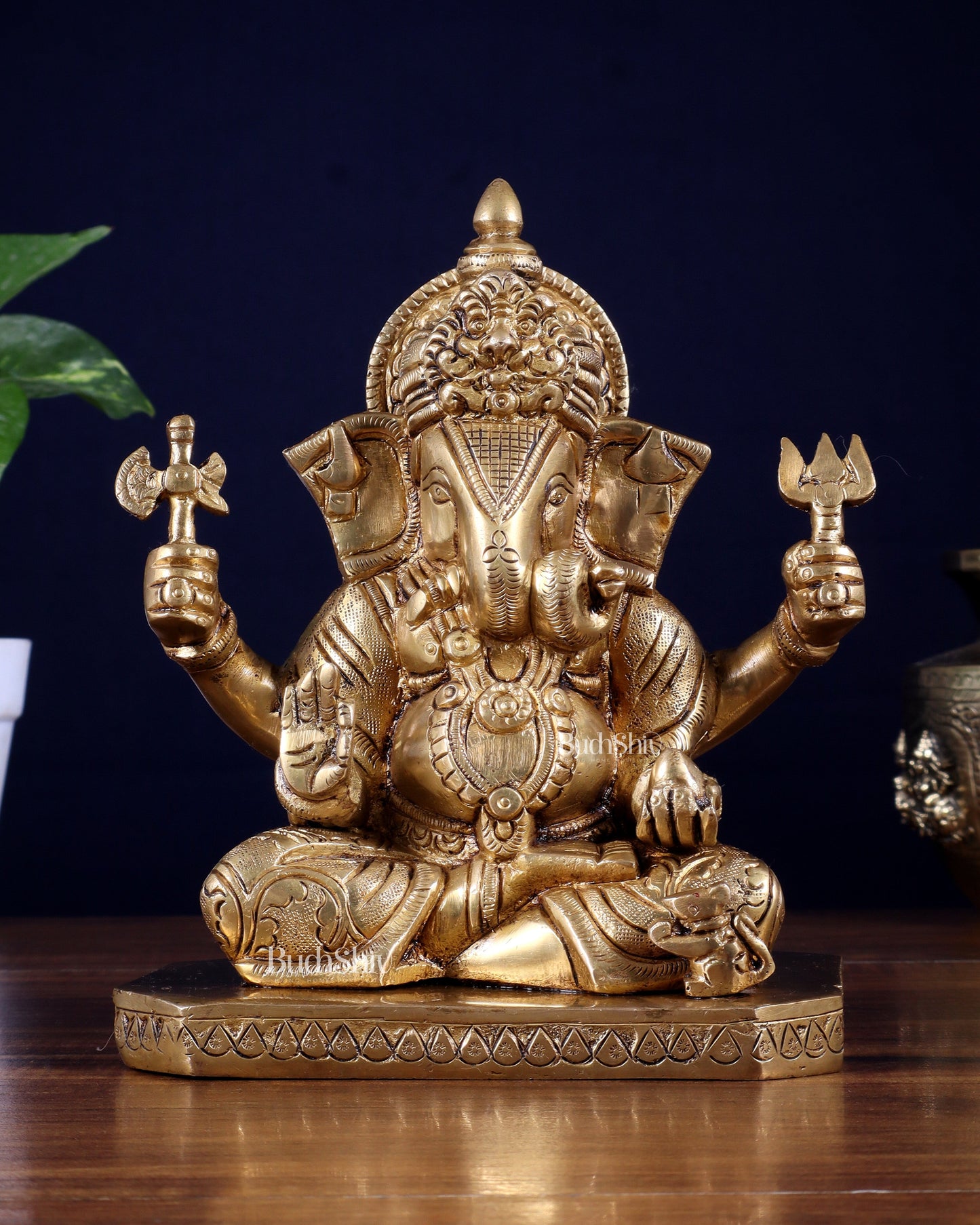 Pure Brass Dagduseth Ganapati Idol – 7 Inch