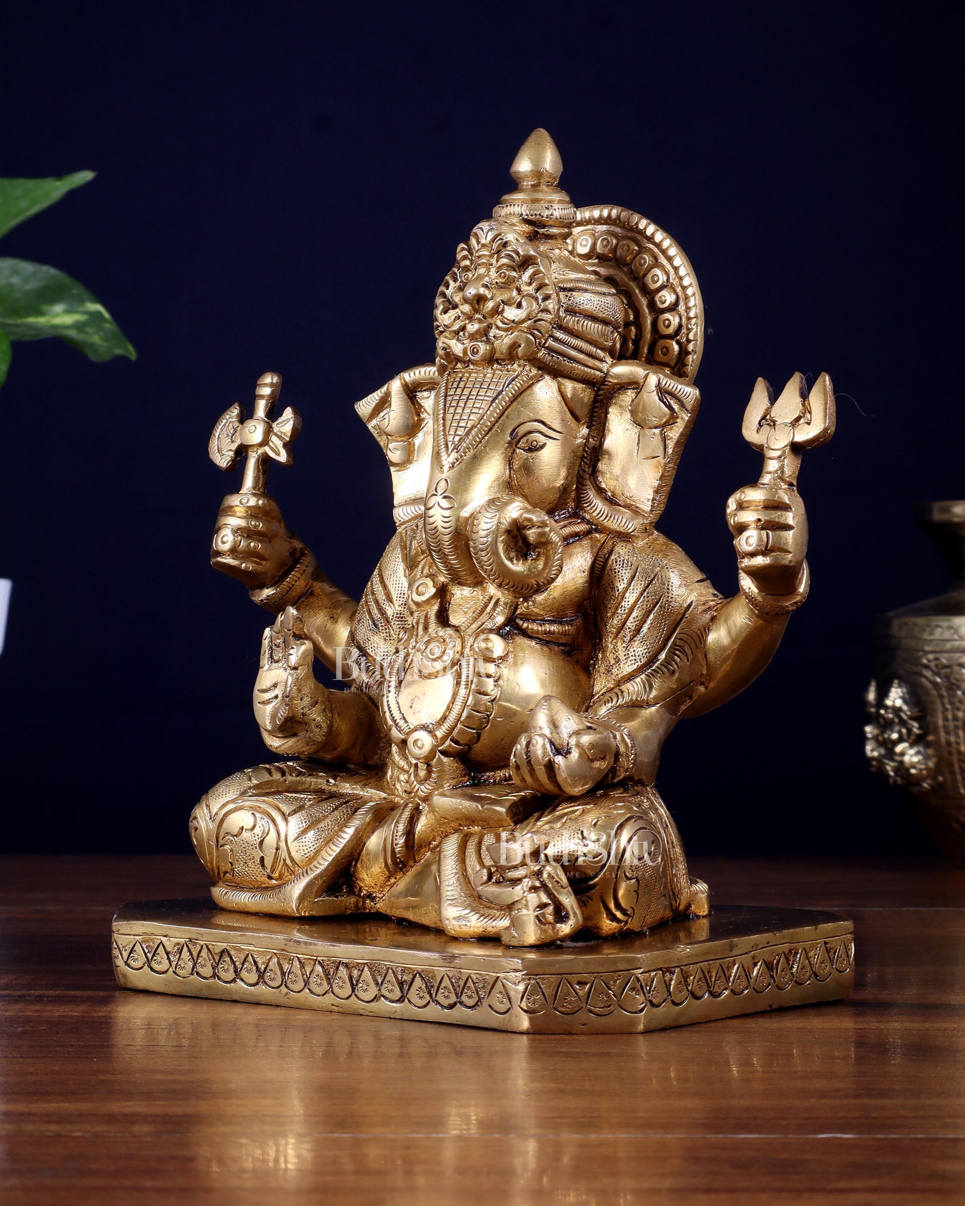 Pure Brass Dagduseth Ganapati Idol – 7 Inch