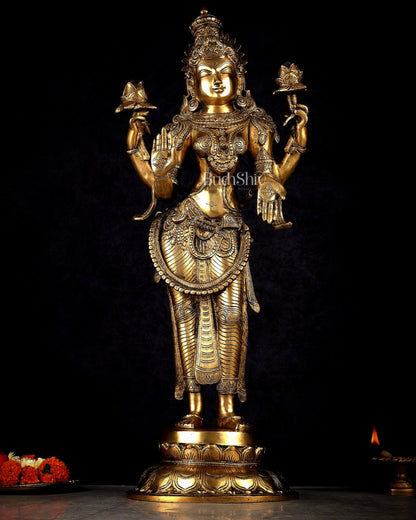 Pure Brass Standing Lakshmi Statue – 24.5”