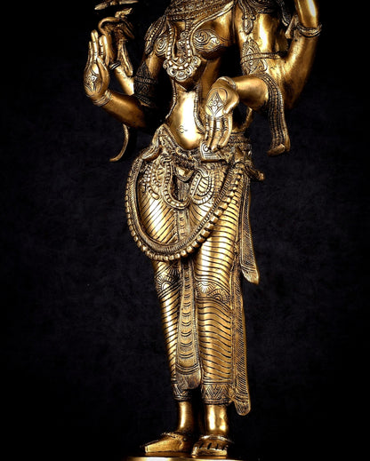 Pure Brass Standing Lakshmi Statue – 24.5”