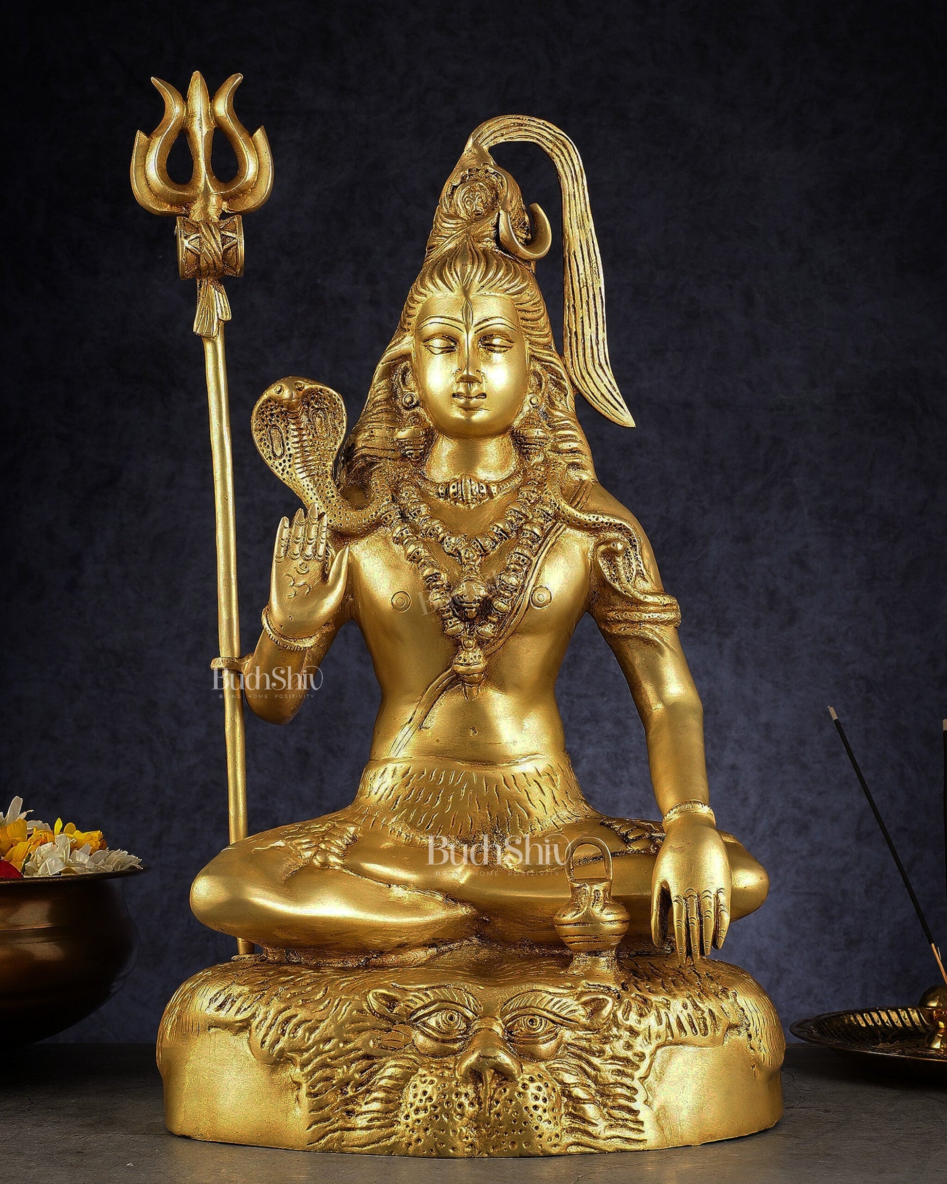 Pure Brass Lord Shiva Statue - 18"