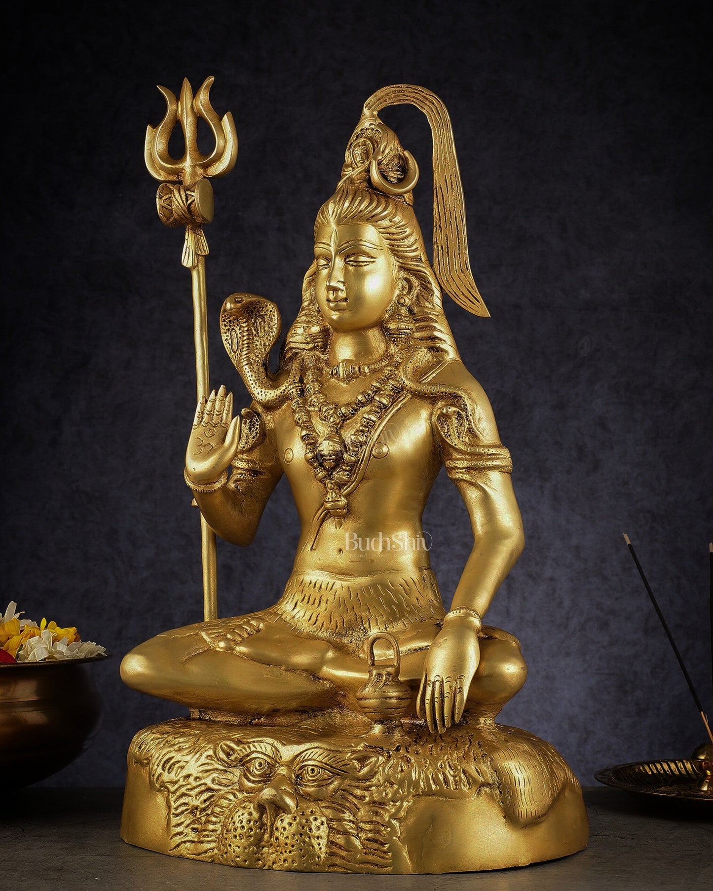 Pure Brass Lord Shiva Statue - 18"