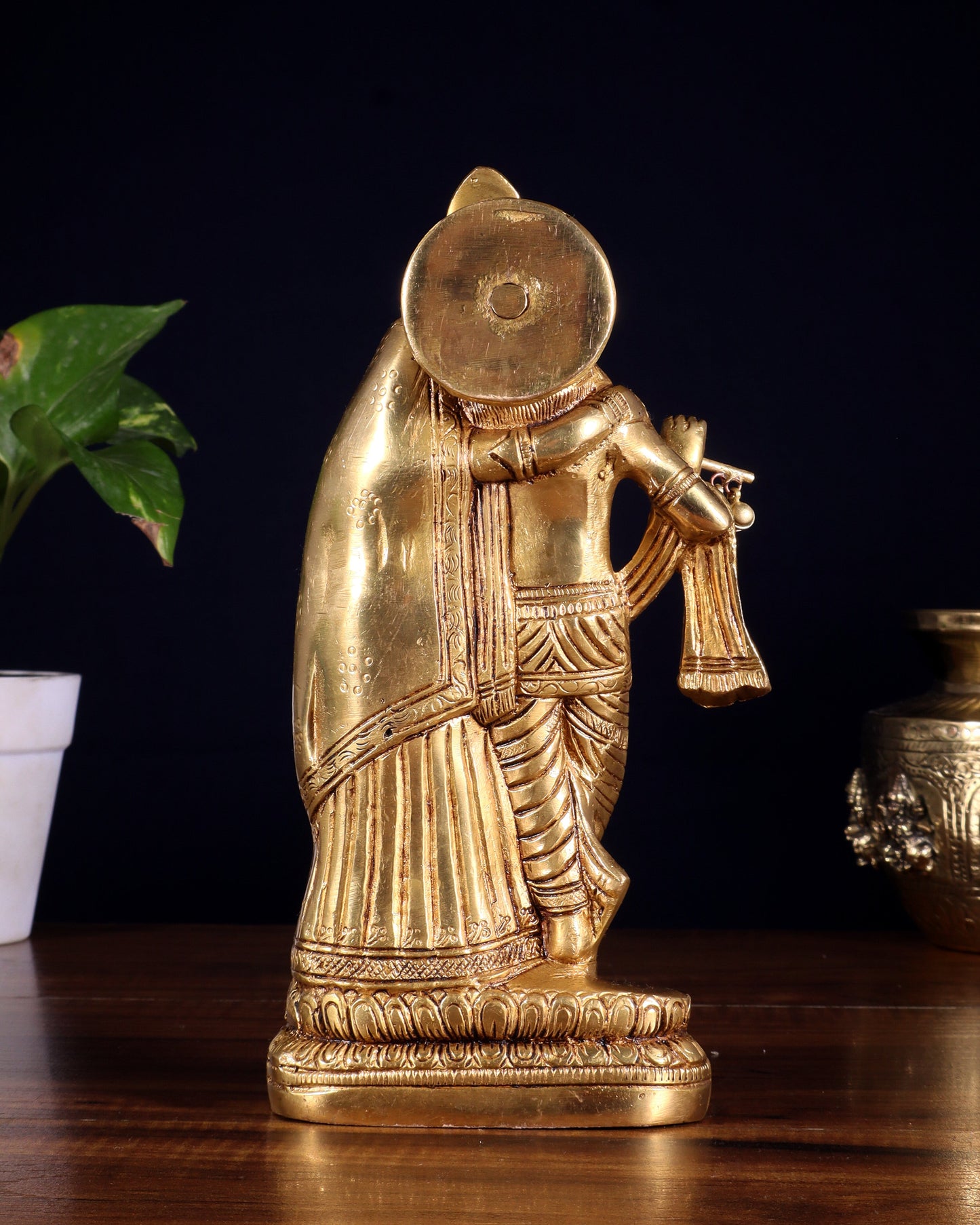 Superfine Brass Radha Krishna Idol - 9 Inch Statue