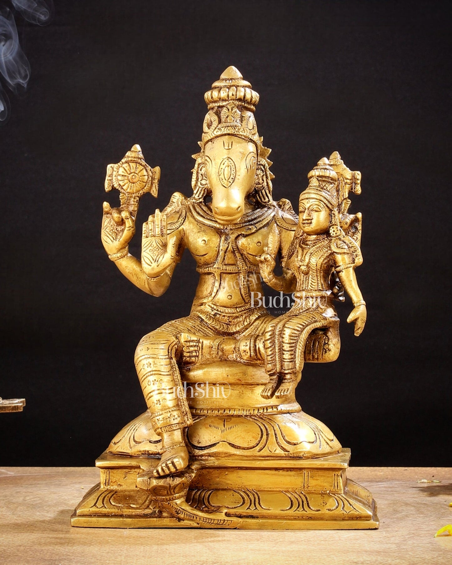 Brass Hayagriva Lakshmi idol 9"
