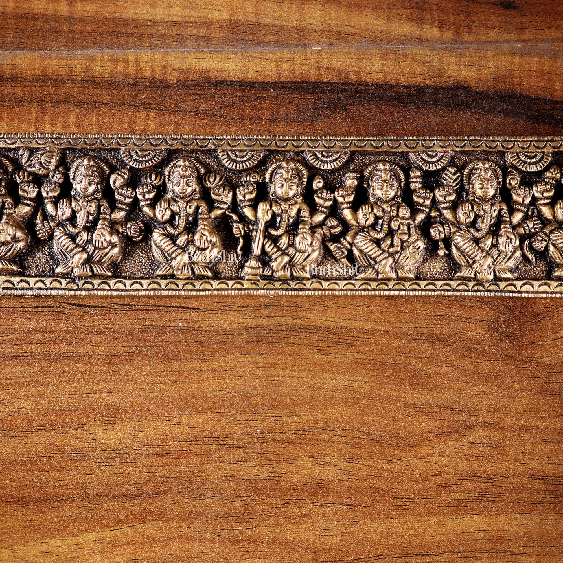 Vintage Brass Ashtalakshmi Wall Panel 10.8 inch wide