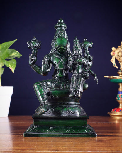 Pure Brass Varaha Lakshmi Statue – Agate green Tone 9.5"
