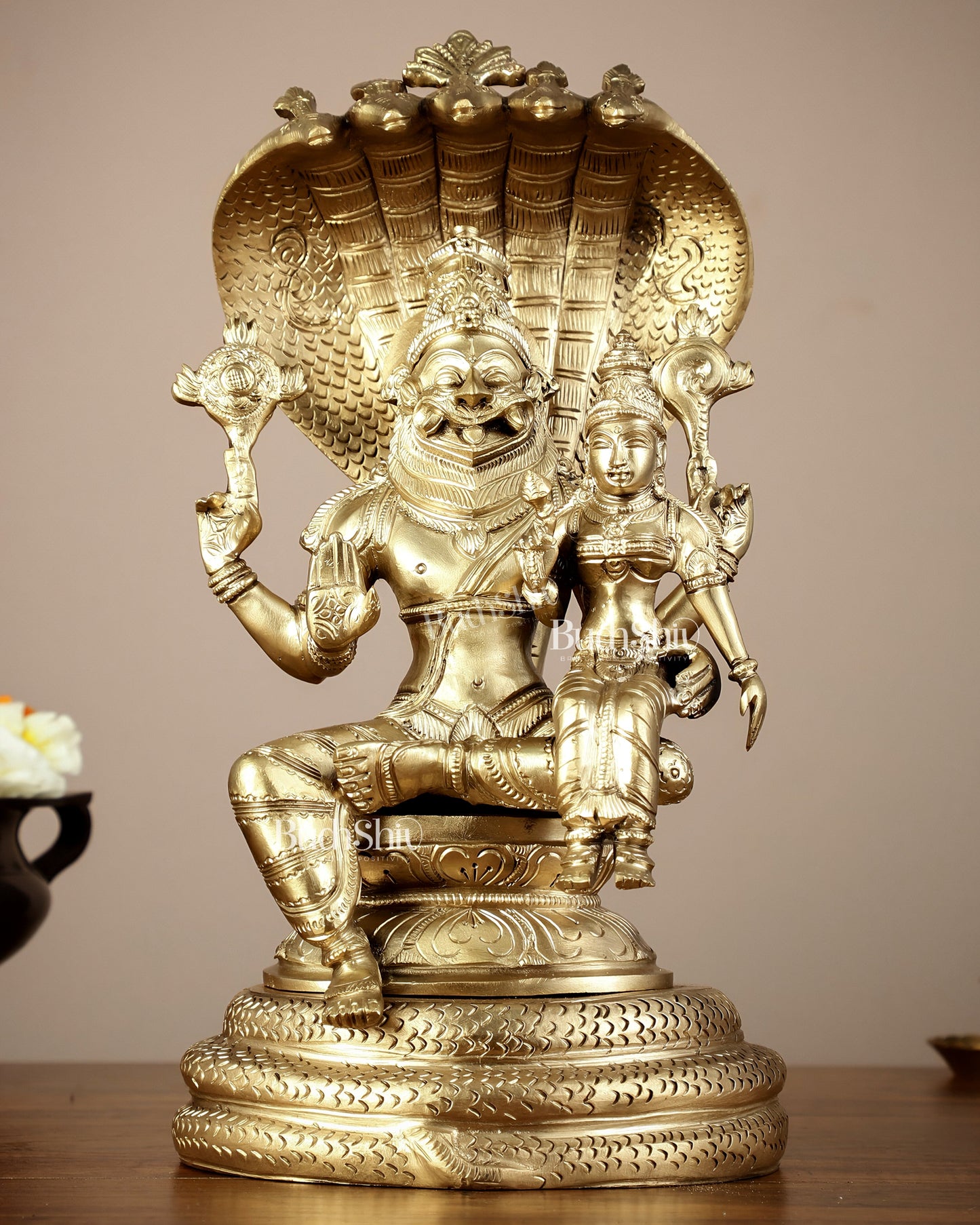 Pure Bronze Lakshmi Narsimha swamy Panchaloha Lost Wax 12 inch