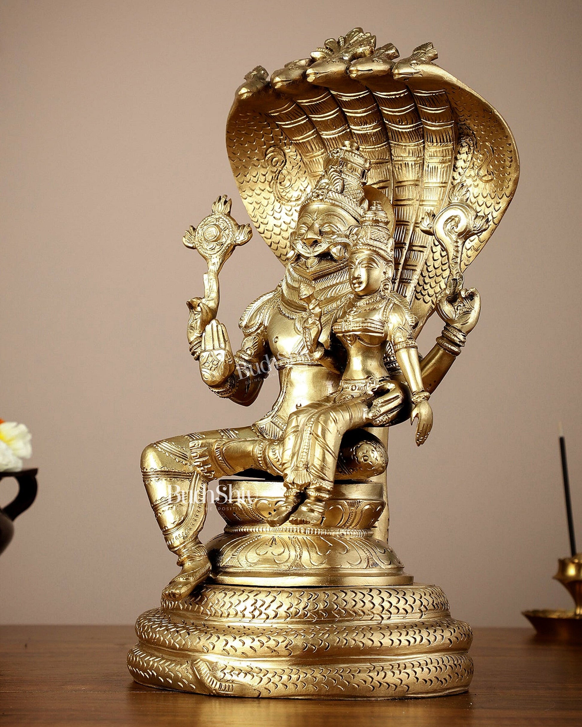 Pure Bronze Lakshmi Narsimha swamy Panchaloha Lost Wax 12 inch