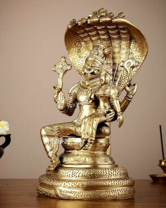 Pure Bronze Lakshmi Narsimha swamy Panchaloha Lost Wax 12 inch