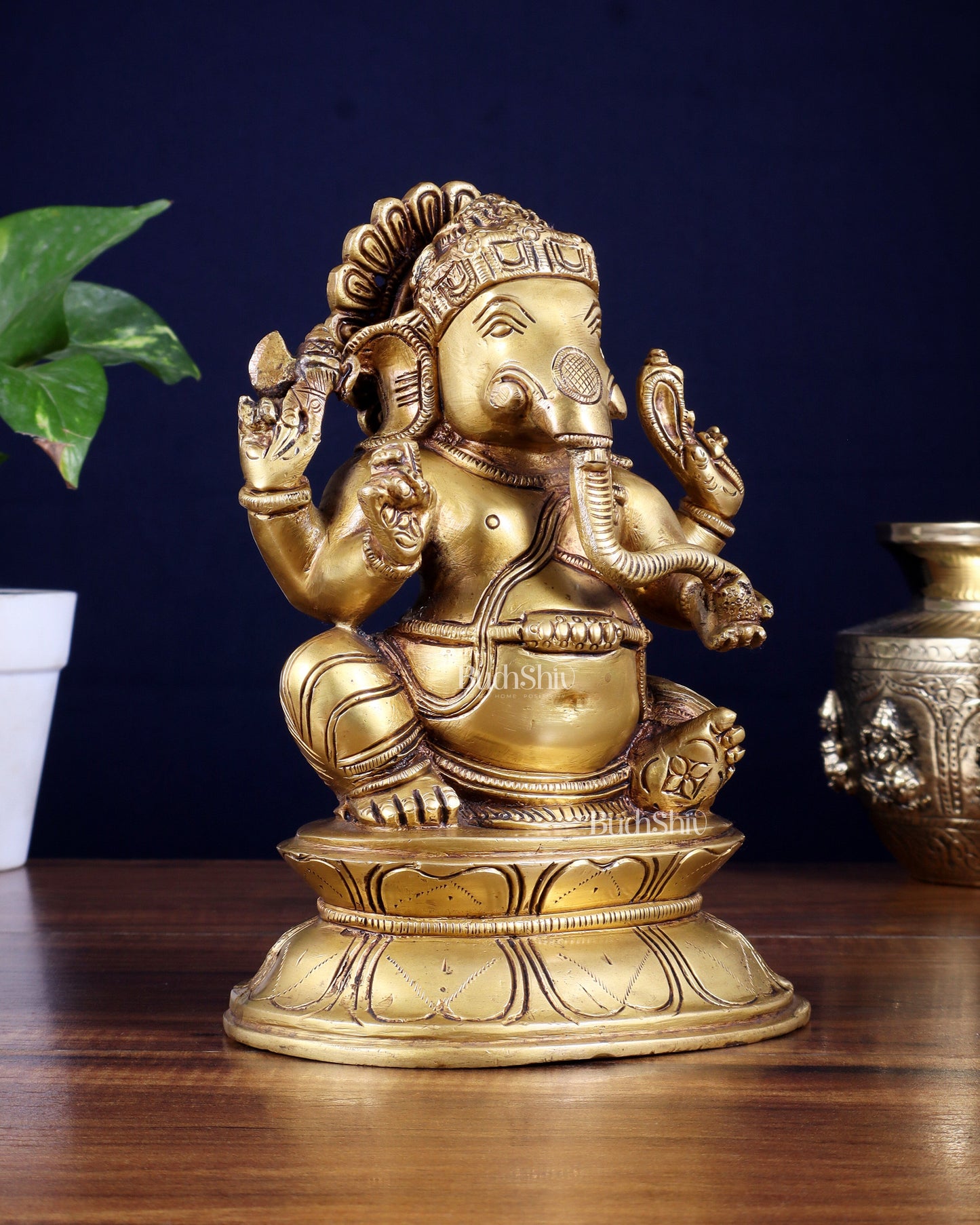 Brass Lord Ganesha Idol - 7.5 Inch
